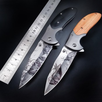 3D Stainless Steel Knife Tactical Outdoor Knife Household Fruit Knife Creative Pattern Mini Knife Foreign Trade Wholesale Jatknife