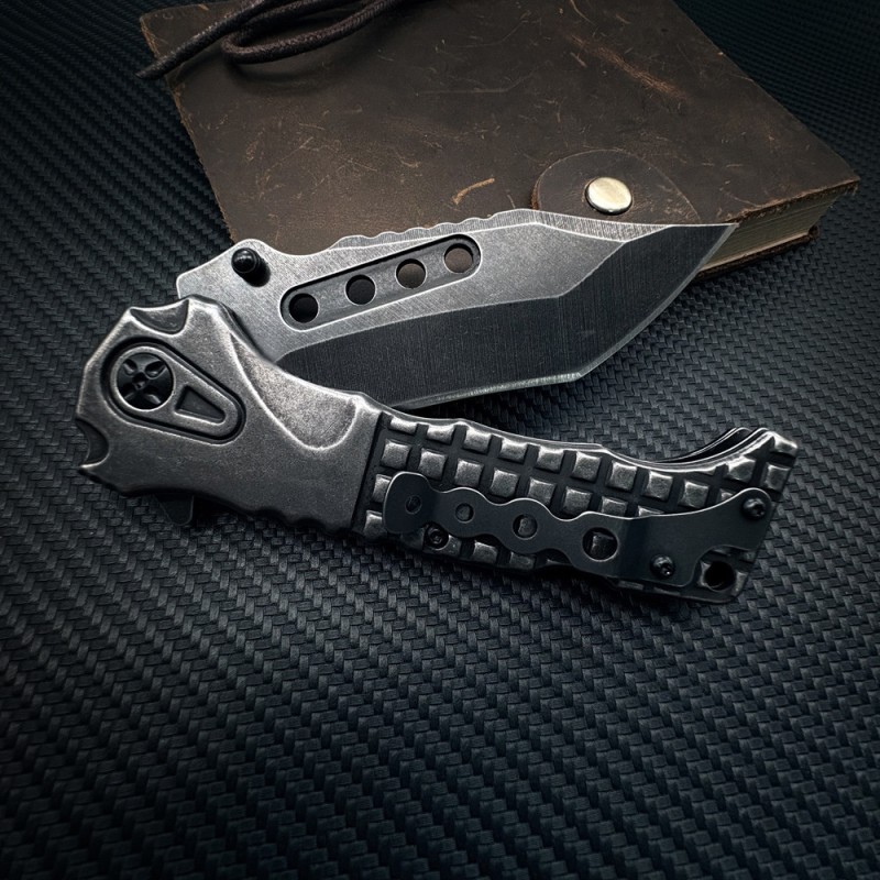 Amazon Cross-Border Supply Outdoor Survival Heavy-Duty Folding Knife Stone-Washed Stainless Steel Folding Knife High-Quality Sharp Knife