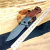Cross-Border Supply Outdoor Self-Defense Folding Knife Chicken Wing Wood Handle Tactical Split Saber High Hardness Sharp Folding Knife