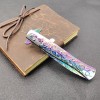 Colorful titanium rose embossed knife swordfish folding knife outdoor portable fruit knife exquisite sharp gift knife