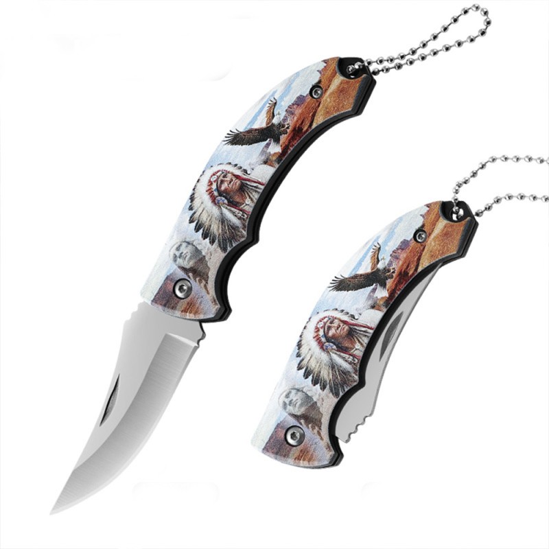 Factory Direct Sales Mini Portable Keychain Knife Portable Fruit Peeling Knife Pocket Knife Outdoor Camping Emergency
