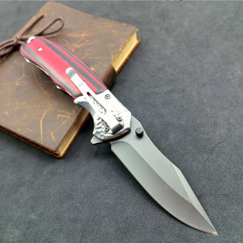 Outdoor Survival Knife, Survival Folding Knife, Stainless Steel Folding Knife, Micarta Self-Defense Knife, Multi-Functional Tactical Knife