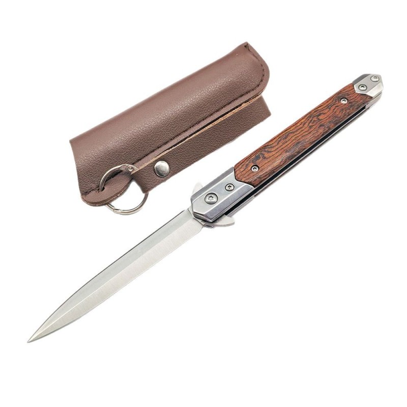 Cross-Border Supply of Rosewood Handle High Hardness Camping Knife Portable Car Self-Defense Knife Portable Fruit Knife