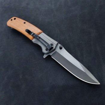 Factory foreign trade direct outdoor camping self-defense stainless steel knife high hardness sharp chicken wing wooden handle tactical knife