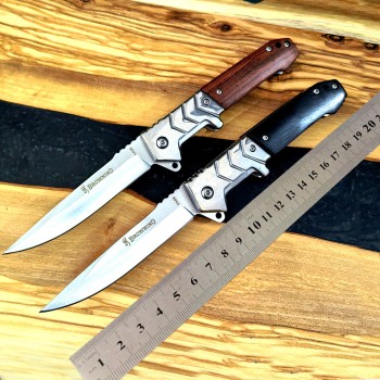 Outdoor survival knife sandalwood handle folding knife portable knife wilderness survival high hardness multi-function saber