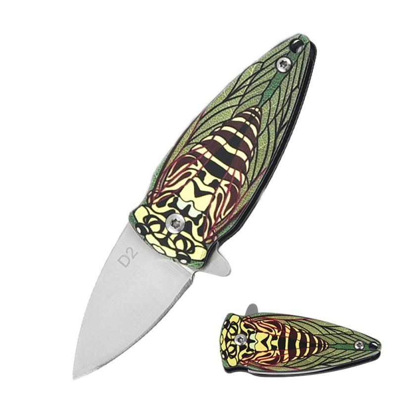 Cross-Border Hot-Selling Outdoor Pocket Knife Mini Folding Knife Edc Fishing Folding Knife Portable Creative Cicada Knife