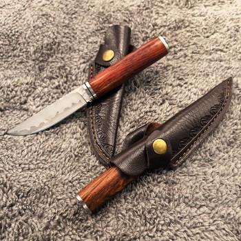 Amazon’s Best-Selling Keel Integrated Lightweight Damascus Forged Small Straight Knife Barbecue Meat Cutting Knife Fruit Knife