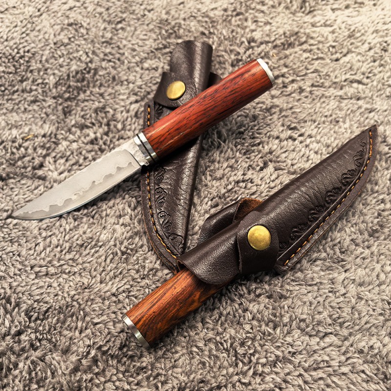 Amazon’s Best-Selling Keel Integrated Lightweight Damascus Forged Small Straight Knife Barbecue Meat Cutting Knife Fruit Knife
