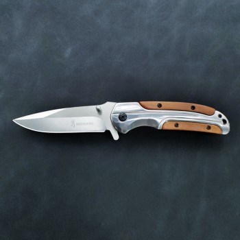 Browning outdoor knife quick-opening multifunctional knife high hardness foreign trade wooden handle folding knife self-defense tactical fruit knife