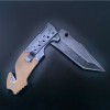 Outdoor G10 Non-Slip Handle Stainless Steel Folding Knife with Stone-Washed Finish, Tactical Cutting Knife, Jungle Exploration Knife