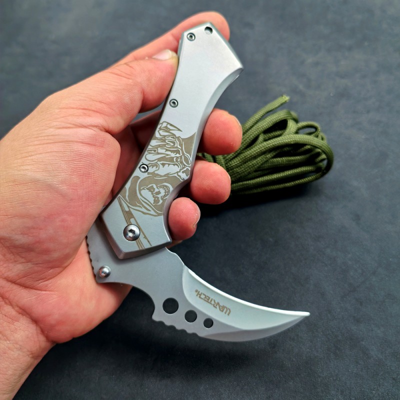 Cross-Border Supply Outdoor Folding Knife for Opening Packages, Cool Pocket Curved Knife with Clip, Portable Small Folding Knife
