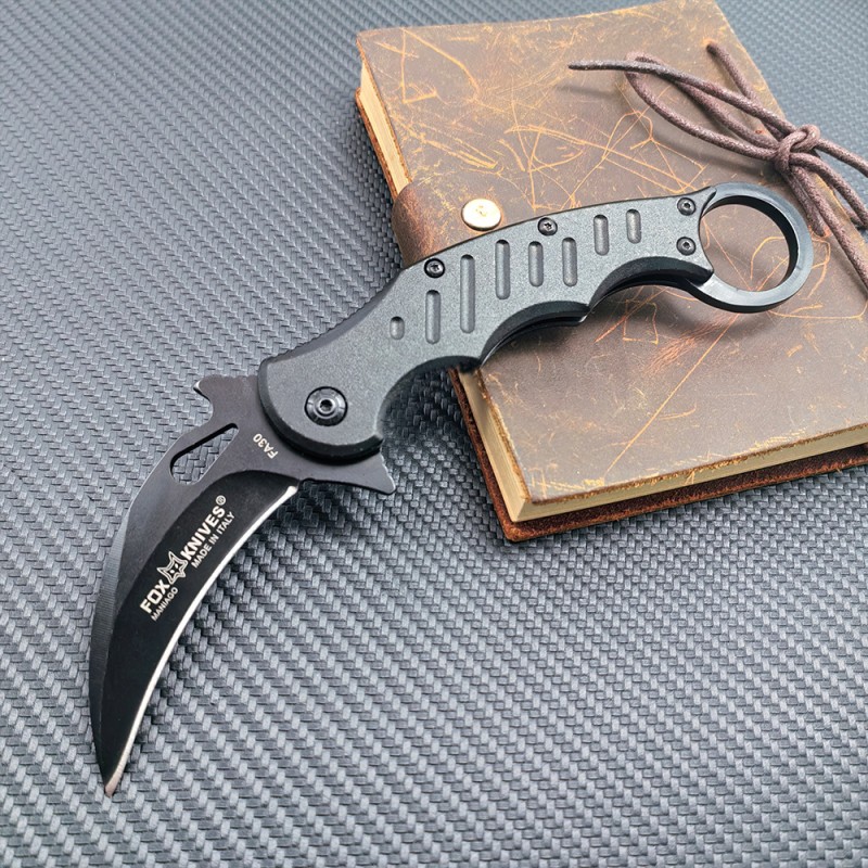 Outdoor Cool Claw Knife Portable Car Window-Breaking Escape Tool Knife Ring Fox Folding Knife Folding Claw Knife