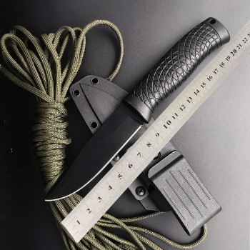 Outdoor K-Sheath Straight Knife, Outdoor Emergency Shelter-Building Tool, Survival Adventure Sharp Straight Knife, Non-Slip Handle, Portable