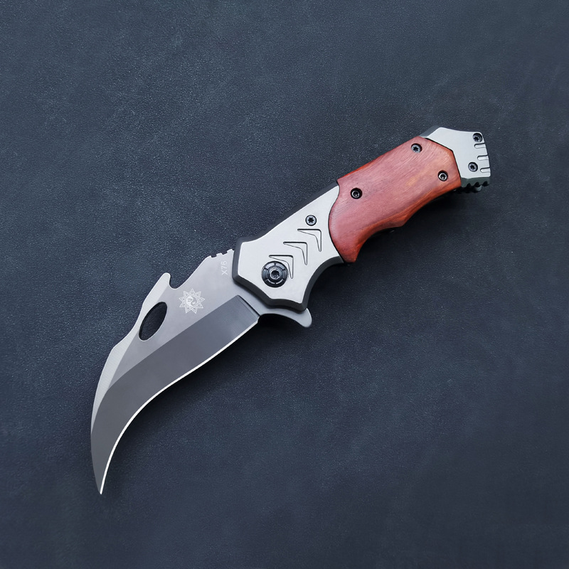 Folding Claw Knife, Self-Defense Portable Knife, Outdoor Hunting Knife, Outdoor Survival Fruit Knife, Sharp Multi-Functional Short Knife