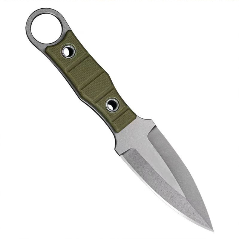 Cross-Border Russian Ear-Cutting Mini Knife Integrated Keel Outdoor Knife K Sheath Tactical Small Straight Knife Portable Ring Knife