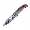 Cross-Border Supply Da337 Wooden Handle Stainless Steel Foldableing Knife 3D Printed Russian Tactical Knife High Hardness Survival Knife