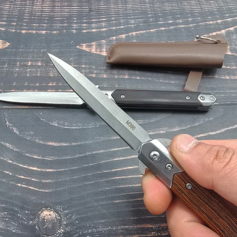 Cross-Border Supply of Rosewood Handle High Hardness Camping Knife Portable Car Self-Defense Knife Portable Fruit Knife