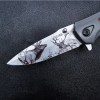 Cross-Border Supply Da337 Wooden Handle Stainless Steel Foldableing Knife 3D Printed Russian Tactical Knife High Hardness Survival Knife
