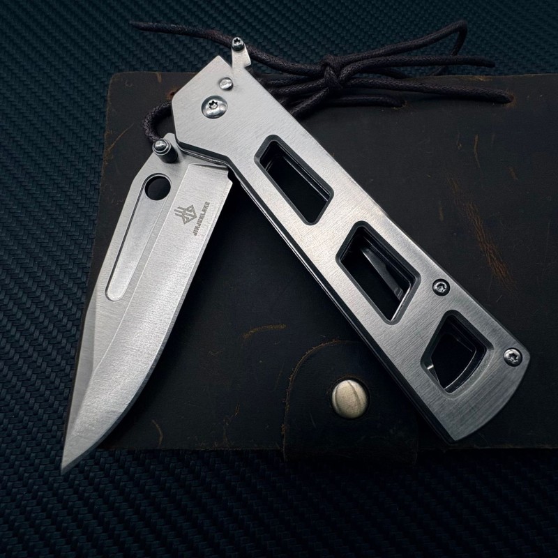 Outdoor survival folding knife high quality mechanical folding knife with nylon set tactical saber car express knife