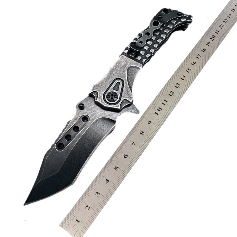 Amazon Cross-Border Supply Outdoor Survival Heavy-Duty Folding Knife Stone-Washed Stainless Steel Folding Knife High-Quality Sharp Knife