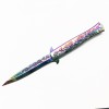 Colorful titanium rose embossed knife swordfish folding knife outdoor portable fruit knife exquisite sharp gift knife