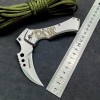 Cross-Border Supply Outdoor Folding Knife for Opening Packages, Cool Pocket Curved Knife with Clip, Portable Small Folding Knife
