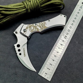 Cross-Border Supply Outdoor Folding Knife for Opening Packages, Cool Pocket Curved Knife with Clip, Portable Small Folding Knife