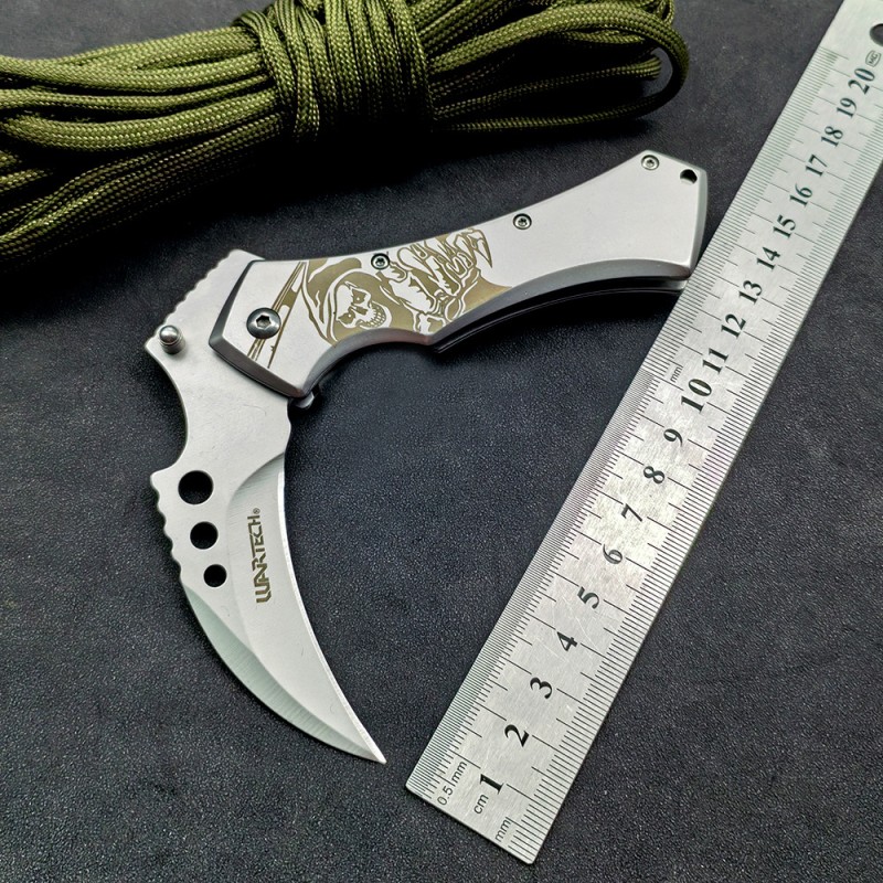 Cross-Border Supply Outdoor Folding Knife for Opening Packages, Cool Pocket Curved Knife with Clip, Portable Small Folding Knife