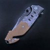 Outdoor G10 Non-Slip Handle Stainless Steel Folding Knife with Stone-Washed Finish, Tactical Cutting Knife, Jungle Exploration Knife