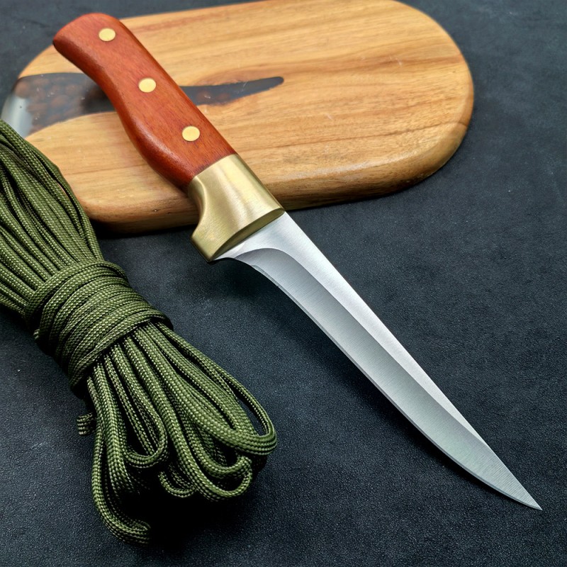Cast Copper Head Forged Butcher Knife for Deboning and Meat Cutting, Commercial Meat Selling Knife, Fish Knife, Western Knife, Stainless Steel Kitchen Knife