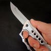 Outdoor self-defense tiger finger knuckle folding pocket knife four finger knuckle mechanical cool stainless steel knife broken window tool pocket