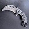 Cross-Border New Model Stone-Washed Embossed Claw Knife, Exquisite and Creative, High Hardness, Car Window-Breaking Escape Tool, Small Knife, Military Knife