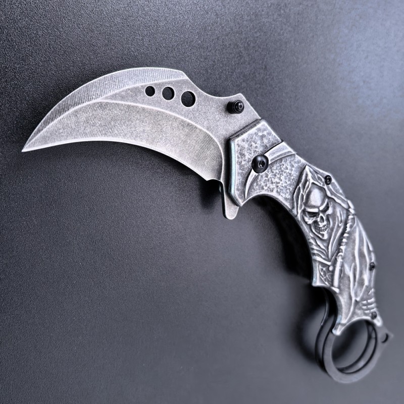 Cross-Border New Model Stone-Washed Embossed Claw Knife, Exquisite and Creative, High Hardness, Car Window-Breaking Escape Tool, Small Knife, Military Knife