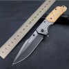 Foreign trade hot outdoor folding knife olive wooden handle portable broken window cutting rope tool high hardness saber a generation of hair