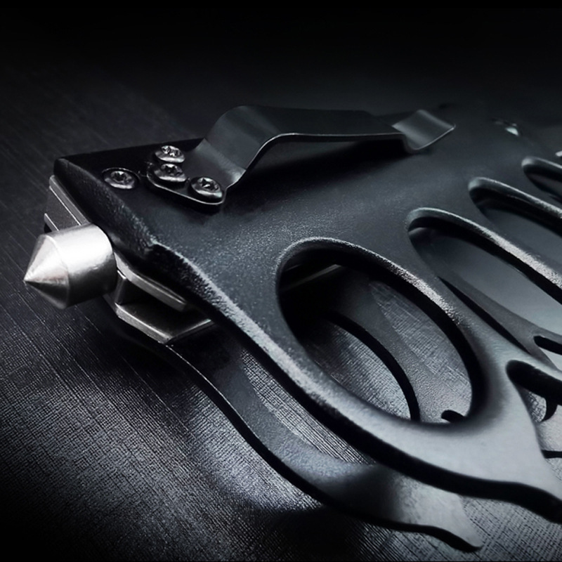 Tiger Finger Folding Knife Portable Ring Buckle Knife Multi-functional Window Breaking Safety Escape Hammer Self-defense Self-defense Weapon