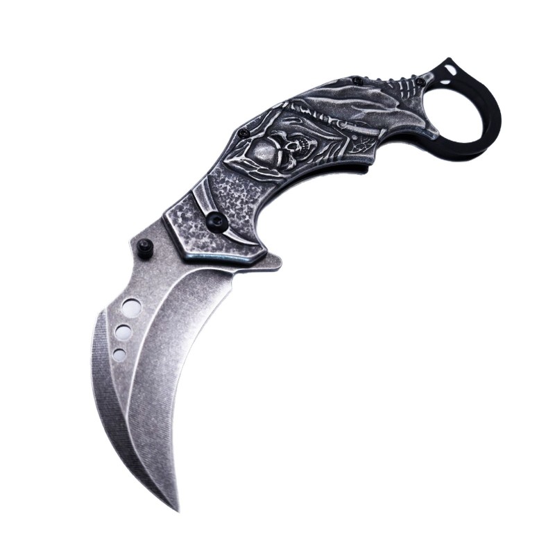 Cross-Border New Model Stone-Washed Embossed Claw Knife, Exquisite and Creative, High Hardness, Car Window-Breaking Escape Tool, Small Knife, Military Knife