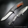 Wholesale sharp outdoor fruit knife in stock camping knife self-defense folding knife wooden handle carved folding knife saber generation