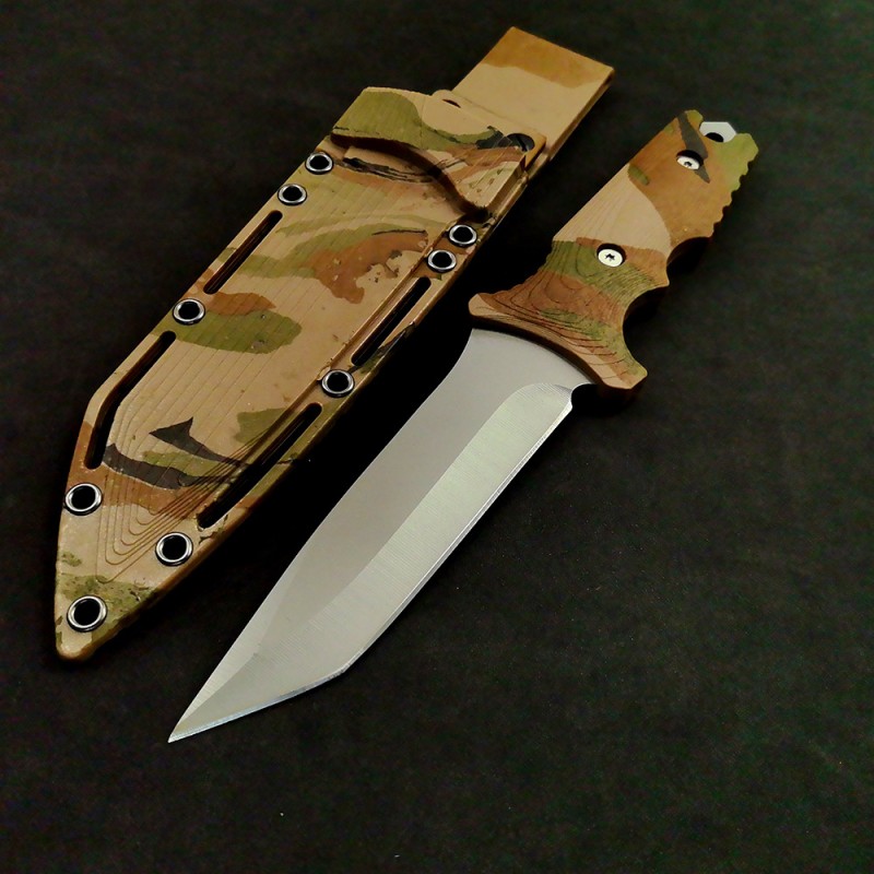 Wild Survival Knife Keel Integrated Camping Mountaineering Knife Outdoor Mt Camouflage Tactical Knife K Sheath Knife Set Edc Knife