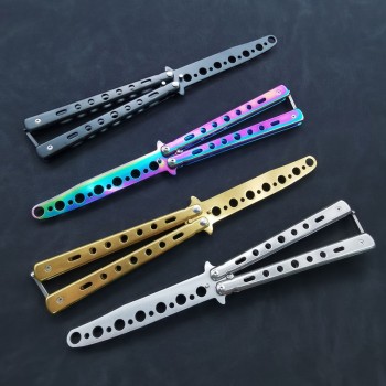 Practice Stainless Steel Butterfly Knife Fancy Comb Ornamental Knife Foldableing Toy American Csgo Hand Knife Unedged