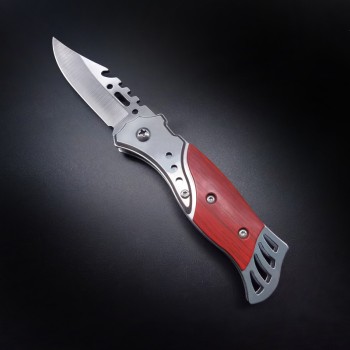 Mini knife self-defense portable knife outdoor camping fruit knife colorful wood pocket pocket knife stall small commodity