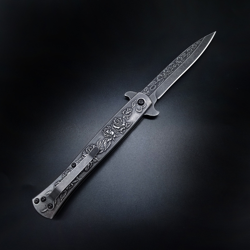 Swordfish relief knife high hardness survival camping knife mini forging saber foreign trade carved handle fruit knife