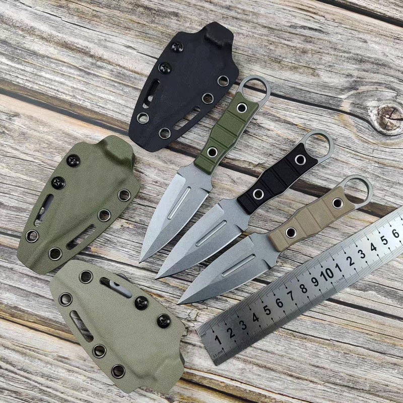 Cross-Border Russian Ear-Cutting Mini Knife Integrated Keel Outdoor Knife K Sheath Tactical Small Straight Knife Portable Ring Knife