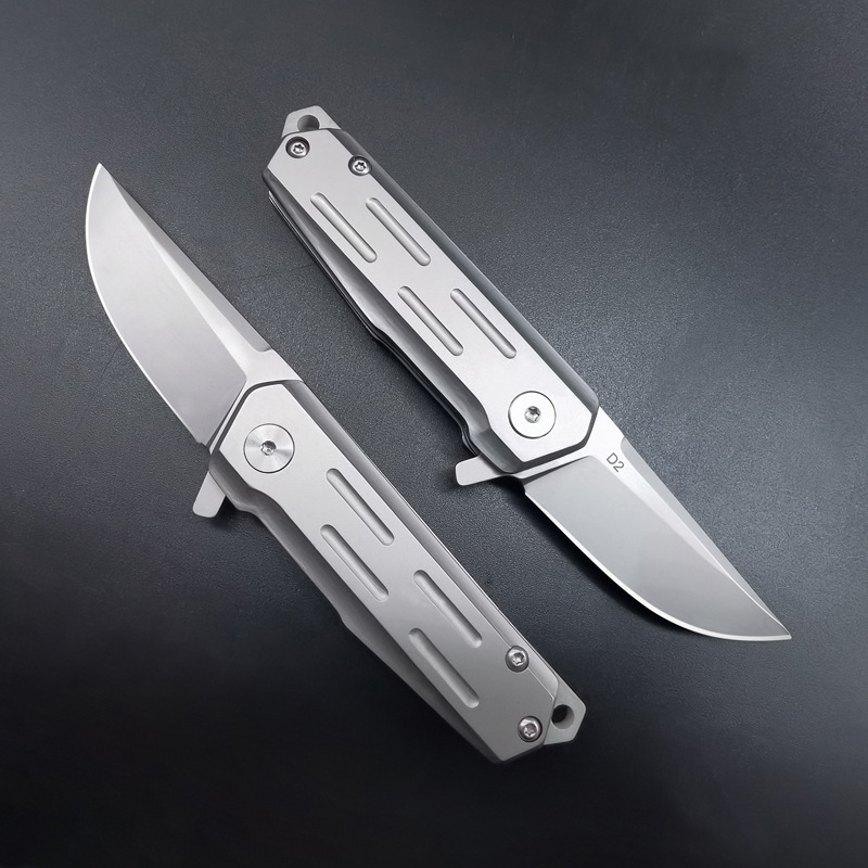 Mini D2 Steel Knife, Self-Defense Folding Knife, Car Travel Supplies, Portable Fruit Knife, Portable Meat Cutting Knife