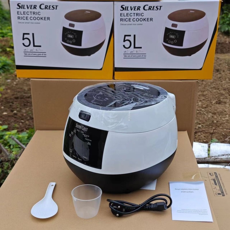 Cross-border Wholesale Smart Rice Cooker Home Multi-function Reservation Timing Silver Crest 5L Rice Cooker