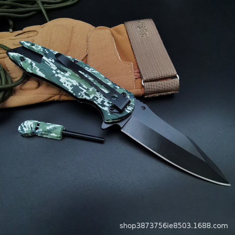 Outdoor knife self-defense knife folding knife camping survival saber emergency flint short knife portable fruit knife