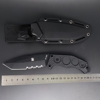 Outdoor K-Sheath Kabara Straight Knife Wilderness Survival Adventure Companion Sharp High-Hardness Tactical Cutting Knife Multi-Functional Knife