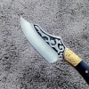 Outdoor Multifunctional Survival Knife, High Hardness Straight Knife, Leather Sheath, Meat Cleaver, Household Knife, Fruit Knife, Forged Retro Knife