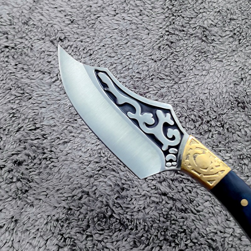 Outdoor Multifunctional Survival Knife, High Hardness Straight Knife, Leather Sheath, Meat Cleaver, Household Knife, Fruit Knife, Forged Retro Knife