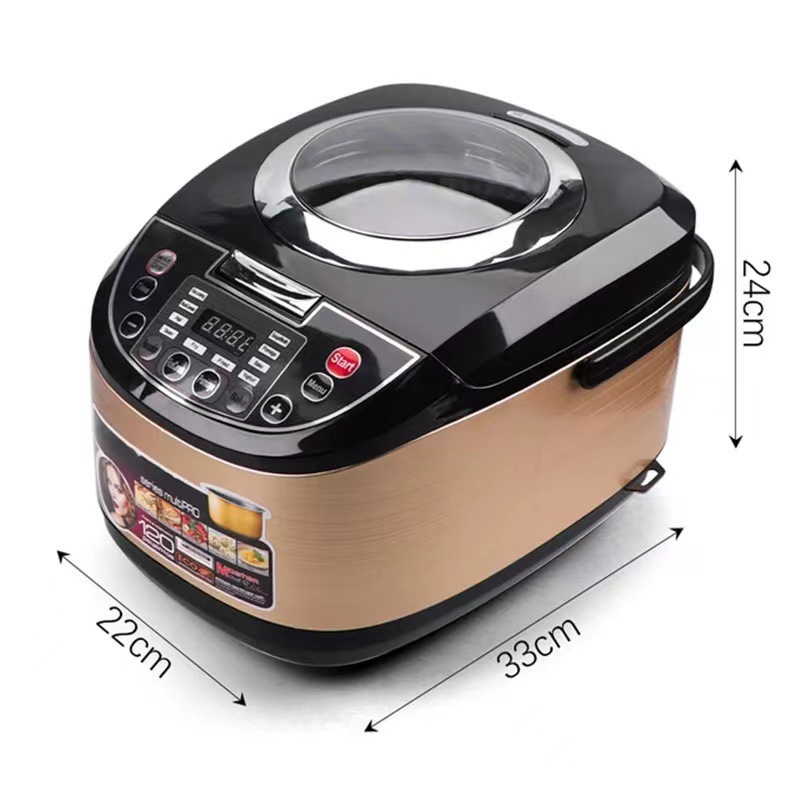 Large Capacity Reservable Transparent Cover Cross-border 5 L Rice Cooker English Skylight Rice Cooker Home Smart