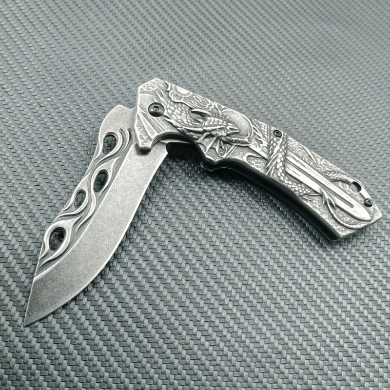 Creative relief cross-border source outdoor self-defense folding knife exquisite gift knife sharp high hardness tactical saber